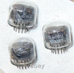 3 NOS Three Pieces 8423 B-6091 BURROUGHS NIXIE TUBES 0-9 DISPLAY New Condition