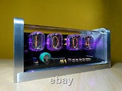 4xIN-12 Nixie Tubes Alarm Clock & remote control & aluminum case & pink LED