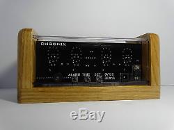 4xIN-12 Nixie Tubes Clock oak case alarm & led backlight steampunk vintage retro