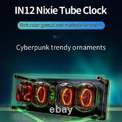 Acrylic IN12 Glow Tube Nixie Clock 225 Colors Light Display USB Powered