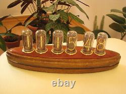 Admiral Nixie Clock with largest Russian NOS IN18 tubes brass Monjibox
