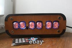 Assembled numitron clock IV-19 with graceful case VFD Nixie era Steampunk Retro
