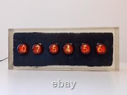 Carbonized wood in resin Nixie clock with NOS Z560M German tubes