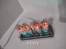 Clock with 4 tubes nixie in-8 in8 with LED light. Lamps included