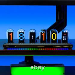 Compact Aluminum Alloy Nixie Tube Clock Vintage Design Accurate Timekeeping