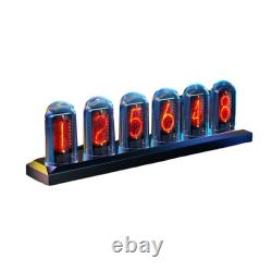 Compact Aluminum Alloy Nixie Tube Clock Vintage Design Accurate Timekeeping