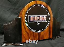 Contemporary Upcycled Designer Nixie tube Mantle Clock from Bad Dog Designs