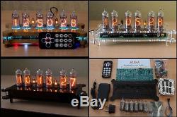 DIY KIT ALENA NIXIE IN-14 Tubes Desk Clock + Case + Power Supply + Remote