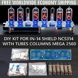 DIY KIT IN-14 Arduino Shield NCS314 Nixie Clock TUBES COLUMNS MEGA FREE SHIPPING
