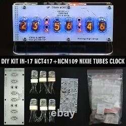DIY KIT IN-17 Nixie Tube Clock Acrylic Stand WITH OPTIONS 12/24H SlotMachine