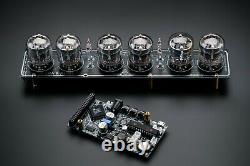 DIY KIT IN-4 Nixie Tubes Clock with options 12/24H Slot Machine BLACK BOARDS