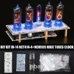 DIY KIT for IN-14 Nixie Tube Clock WITH OPTIONS WHITE GOLD BOARD 4 NIXIE TUBES