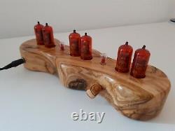 Dacian Series by Monjibox Nixie Clock Z570M tubes in Olive wood case