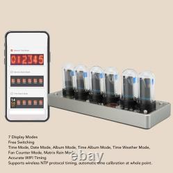 Desktop Tube Clock 6 Digit IPS LCD Screen RGB Backlit Innovative Digital Clock