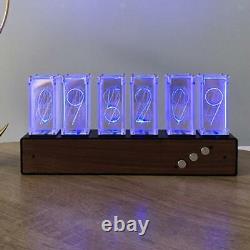 Digital LED Nixie Tube Clock 6-tubes Bedroom Desktop Clock Home Decor Gifts