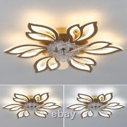 Dimmable Ceiling Fan Light Chandelier Lamp Bluetooth Remote Control Cooling Fans