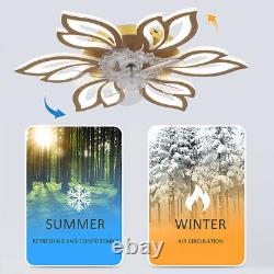 Dimmable Ceiling Fan Light Chandelier Lamp Bluetooth Remote Control Cooling Fans