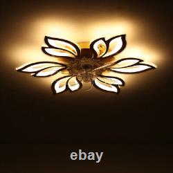 Dimmable Ceiling Fan Light Chandelier Lamp Bluetooth Remote Control Cooling Fans