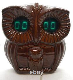 EXC! Vintage SOVIET CERAMIC WALL ALARM CLOCK OWL NIXIE TUBES VFD ELEKTRONIKA-01