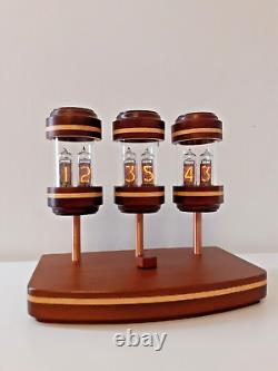 Fantastic Clock by Monjibox Nixie IN14 tubes Mahogany case