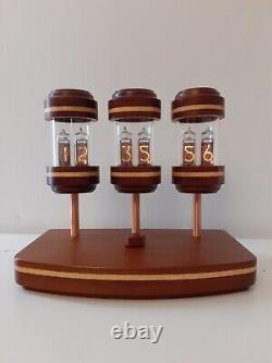 Fantastic Clock by Monjibox Nixie IN14 tubes Mahogany case