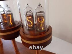 Fantastic Clock by Monjibox Nixie IN14 tubes Mahogany case