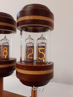 Fantastic Clock by Monjibox Nixie IN14 tubes Mahogany case