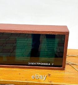 HUGE USSR VFD Nixie Wooden Wall Clock ELEKTRONIKA 7-06K Soviet Era