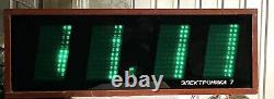 HUGE USSR VFD Nixie Wooden Wall Clock ELEKTRONIKA 7-06K Soviet Era