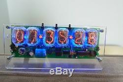 Hand Made IN-12 6 Tube Nixie Desk Clock Assembled Nixie Clock 240V 24HR Mode