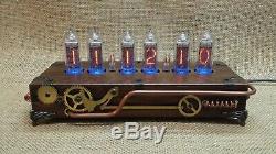 Handmade Steampunk Nixie Clock With Removable IN-14 Russian Nixie Tubes