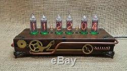 Handmade Steampunk Nixie Clock With Removable IN-14 Russian Nixie Tubes