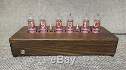 Handmade Wooden Nixie Tube Clock With Removable Z573M German Tubes #3