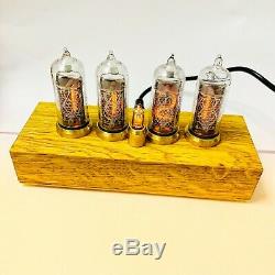Handmade steampunk nixie clock IN-14 tubes with alarm