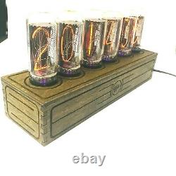 Handmade wood case nixie clock WITHOUT IN-18 tubes