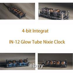 Home IN-12 Glow Tube Nixie Clock Integrat 7-color RGB DC 5V LED 4-bit Clock Gift