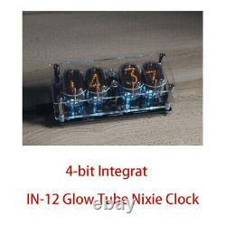 Home IN-12 Glow Tube Nixie Clock Integrat 7-color RGB DC 5V LED 4-bit Clock Gift
