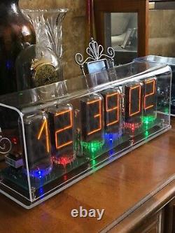 Homemade 6-digit B7971 Nixie clock with wifi /gps & scrolling text message b7971