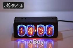 IN-12 NIXIE TUBE CLOCK ASSEMBLED WOOD ENCLOSURE AND ADAPTER 4-tubes by MILLCLOCK