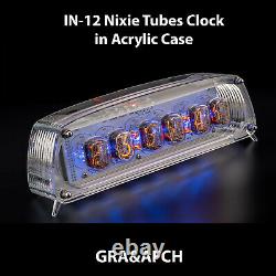IN-12 Nixie Tubes Clock in Acrylic Case 12/24 SloteMachine WITH SOCKETS GRA&AFCH