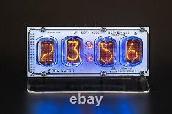 IN-12 Nixie Tubes Clock on Acrylic Stand with Sockets 12/24H Temp F/C 4 Tubes