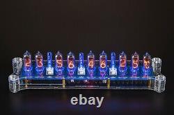 IN-14+IN19A Arduino Shield Nixie Clock in Acrylic Case WITH OPTIONS 9 TUBES
