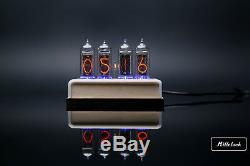 IN-14 NIXIE TUBE CLOCK ASSEMBLED WOOD ENCLOSURE AND ADAPTER 4-tubes by MILLCLOCK
