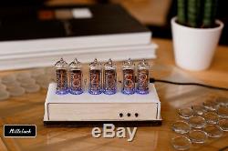 IN-14 NIXIE TUBE CLOCK ASSEMBLED WOOD ENCLOSURE AND ADAPTER 6-tubes by MILLCLOCK