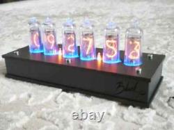 IN-14 Nixie Tubes Clock Wooden Case Blacklight New