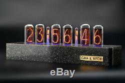 IN-18 Nixie Tubes Clock Synthetic Granite Case GPS Sync. FREE Delivery 3-5 Days
