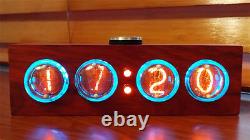 IN-4 glow tube clock NIXIE Tube Clock Solid wood electronic led backlight Clock