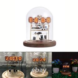 IN12 Nixie Tube Clock DIY Kit Accurate Quartz Movement Rustic Wooden Base