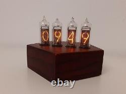 IN14 Nixie Tubes Clock Red wooden Case by Monjibox