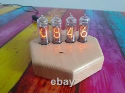 IN14 Nixie tubes clock in wooden case by Monjibox Nixie